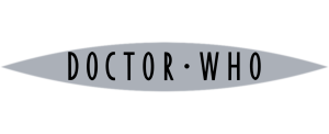 Flat colour Doctor Who logo (silver with black)